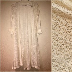 Hollister Crochet duster/cardigan.